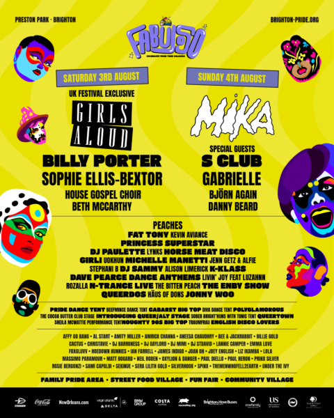 Brighton Pride line-up