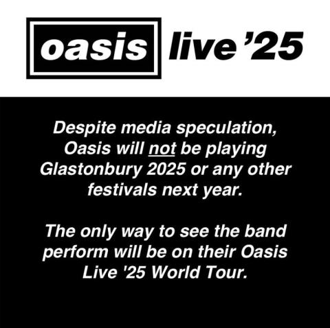 Oasis Glastonbury 2025 statement