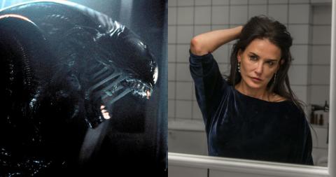 Still images from Alien: Romulus and The Substance